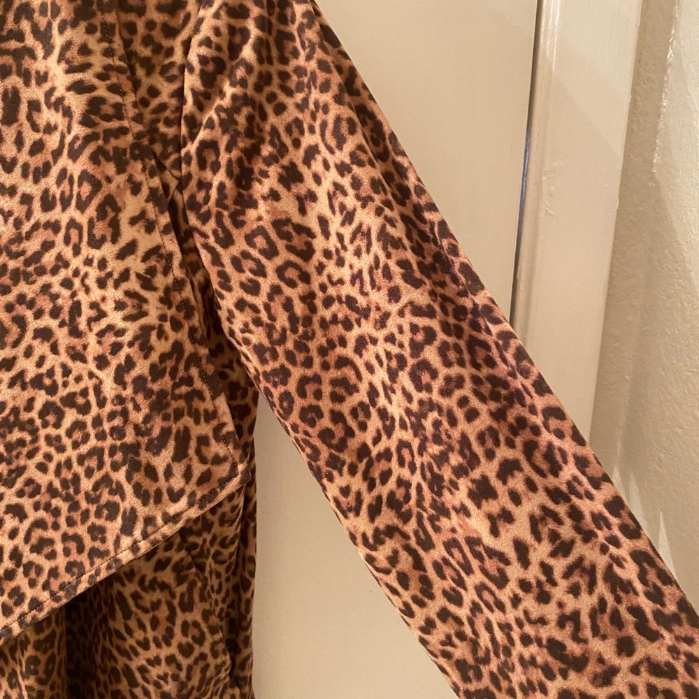 Leopard Print Open Front Jacket - image 6